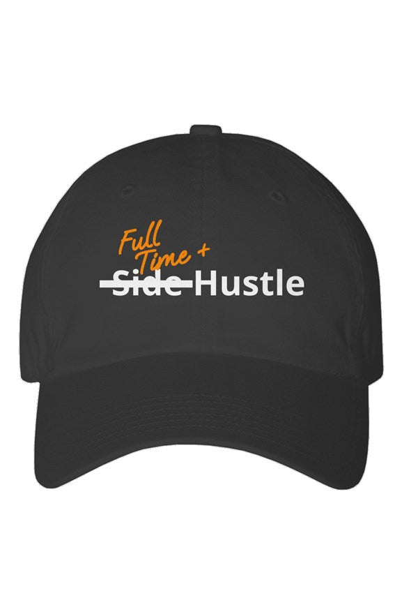 "Full Time+ Hustle" Youth Dad Hat with White & Orange Lettering