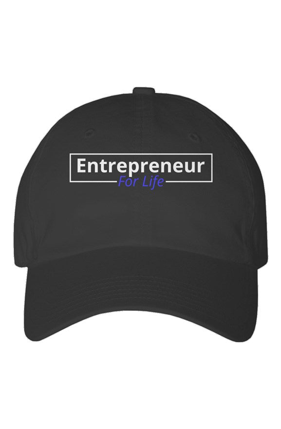 "Entrepreneur For Life" Youth Dad Hat with White & Blue Lettering