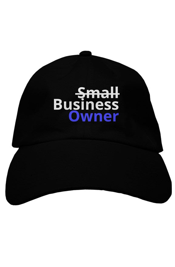 "Business Owner" Soft Baseball Cap with White & Blue Lettering