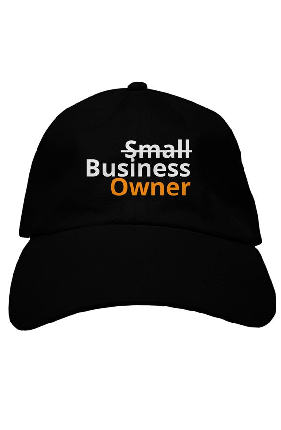 "Business Owner" Soft Baseball Cap with White & Orange Lettering