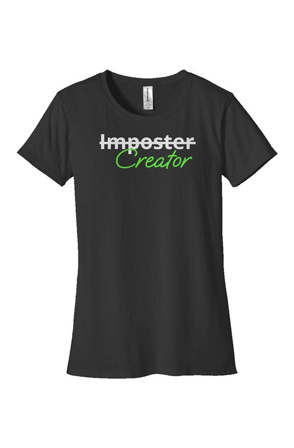 "Creator" Woman's Classic T Shirt with White & Green Lettering