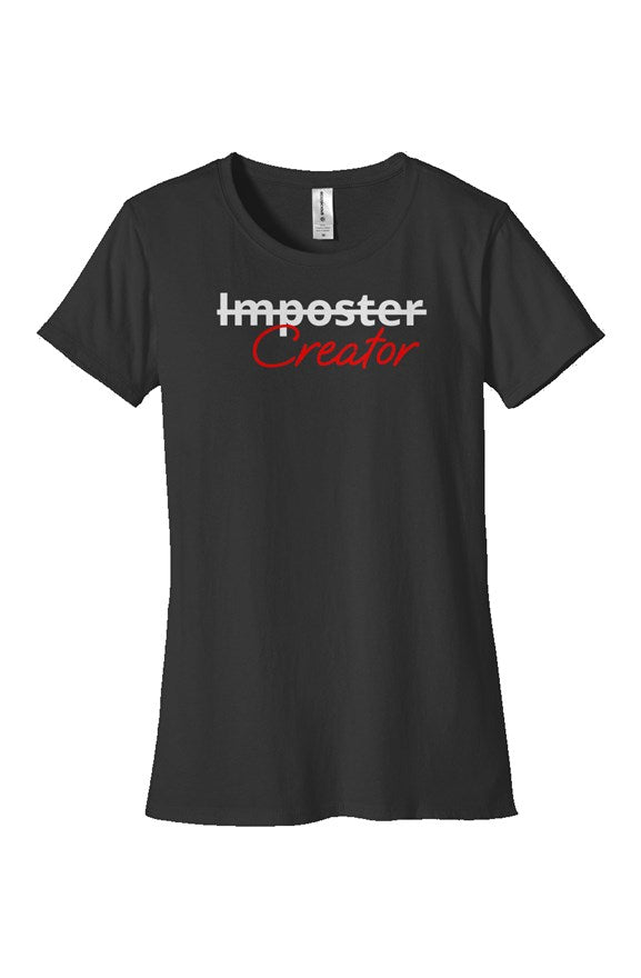 "Creator" Woman's Classic T Shirt with White & Red Lettering