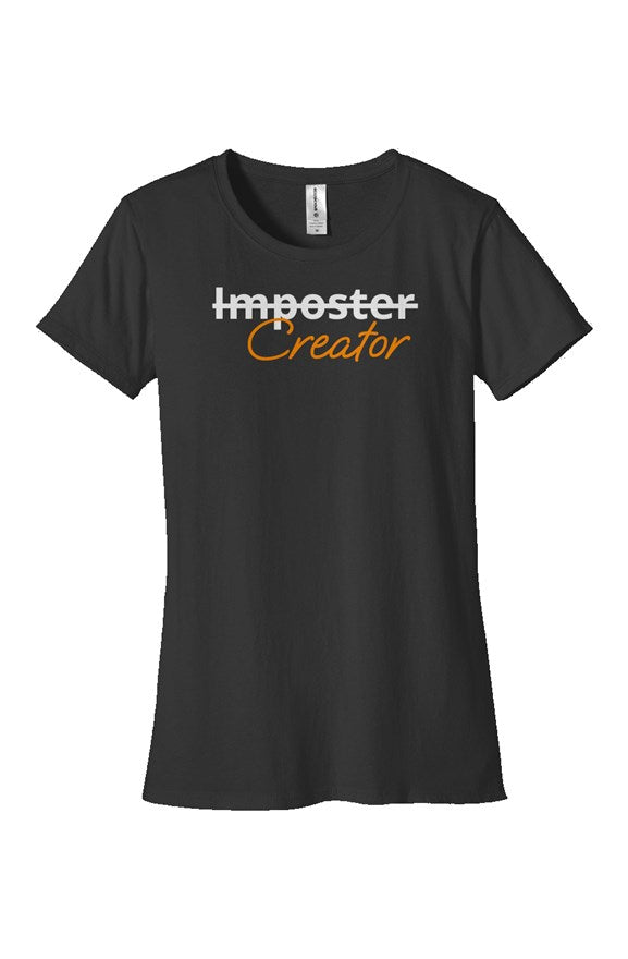 "Creator" Woman's Classic T Shirt with White & Orange Lettering