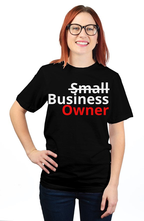 "Business Owner" Unisex T Shirt with White & Red Lettering