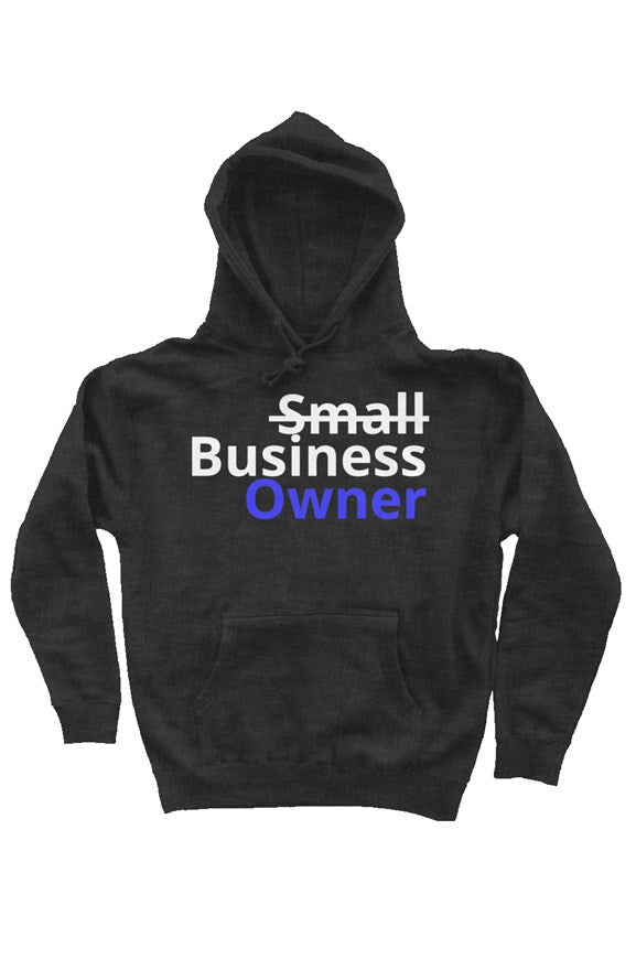 "Business Owner" Heavy Weight Pullover Hoodie with White & Blue Lettering