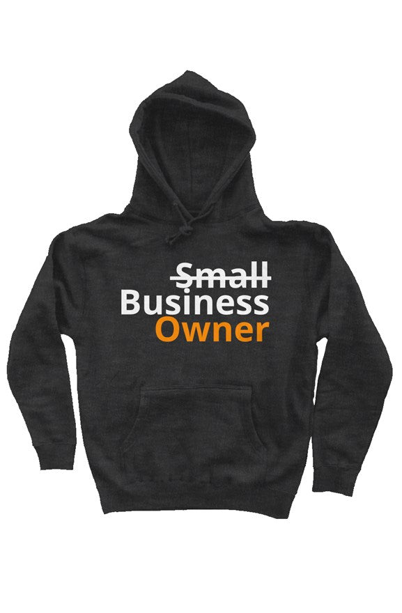 "Business Owner" Heavy Weight Pullover Hoodie with White & Orange Lettering