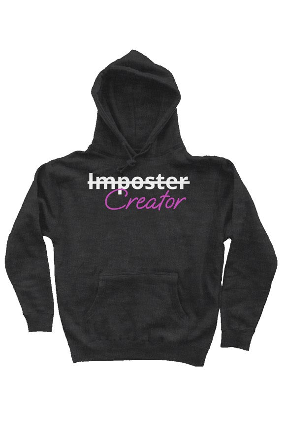 "Creator" Heavy Weight Pullover Hoodie with White & Pink Lettering