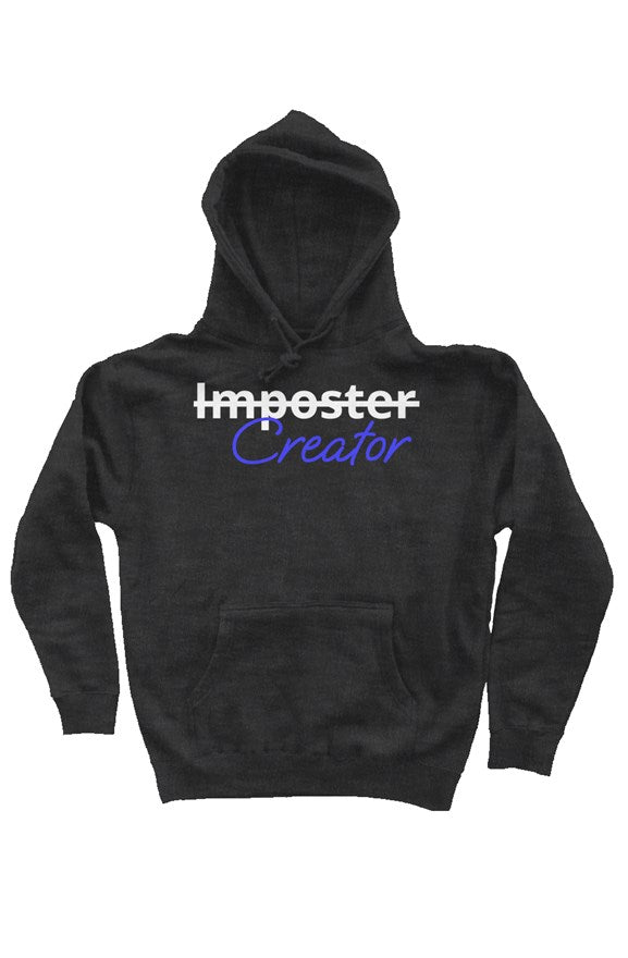 "Creator" Heavy Weight Pullover Hoodie with White & Blue Lettering