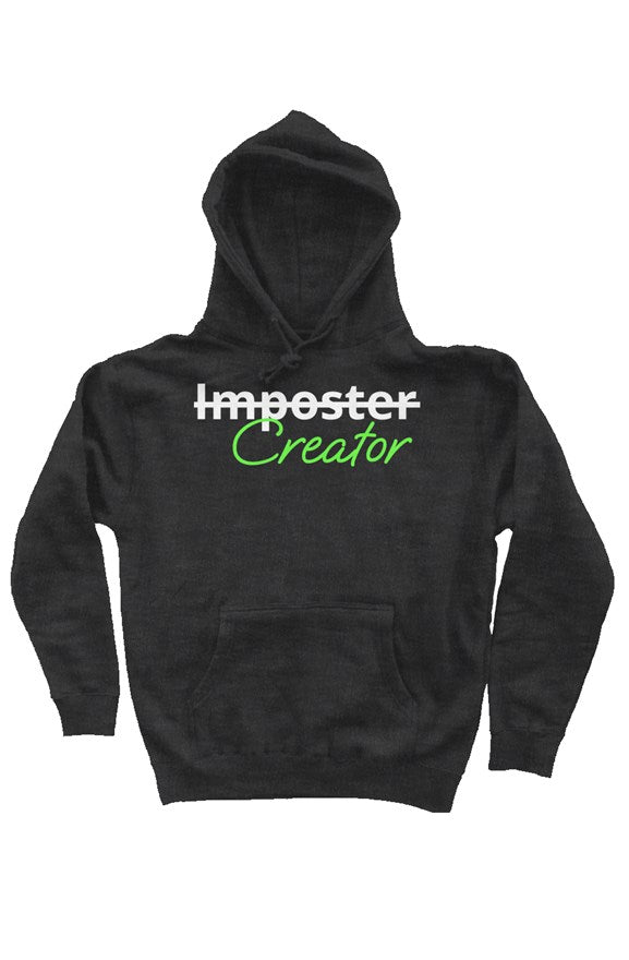 "Creator" Heavy Weight Pullover Hoodie with White & Green Lettering