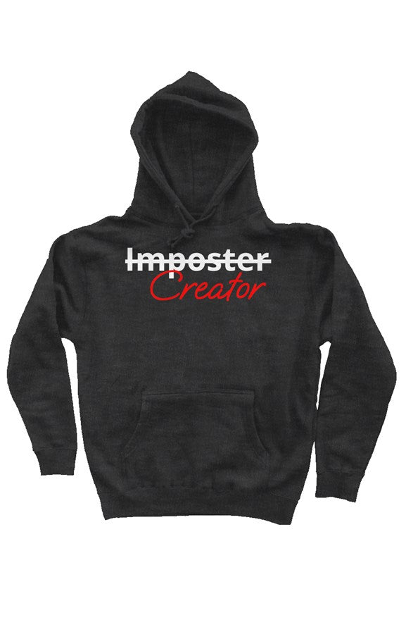 "Creator" Heavy Weight Pullover Hoodie with White & Red Lettering
