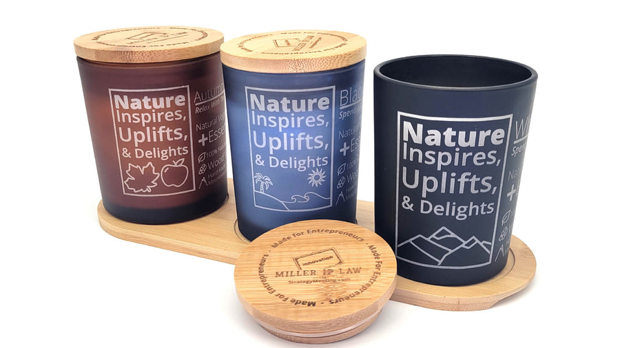 Entrepreneurial Candles - Vegan Soy Wax Candles with a Wood Wick & Glass Case