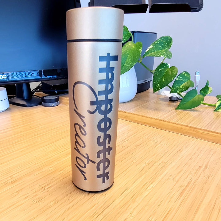 "Entrepreneur" Temp-Read Water Bottles  - High Quality Stainless Steel, Insulated, Dual Walled, Vacuum Sealed Water Bottles